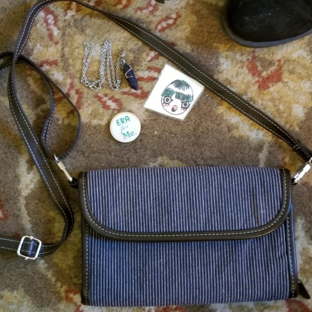 Pinstripe handbag